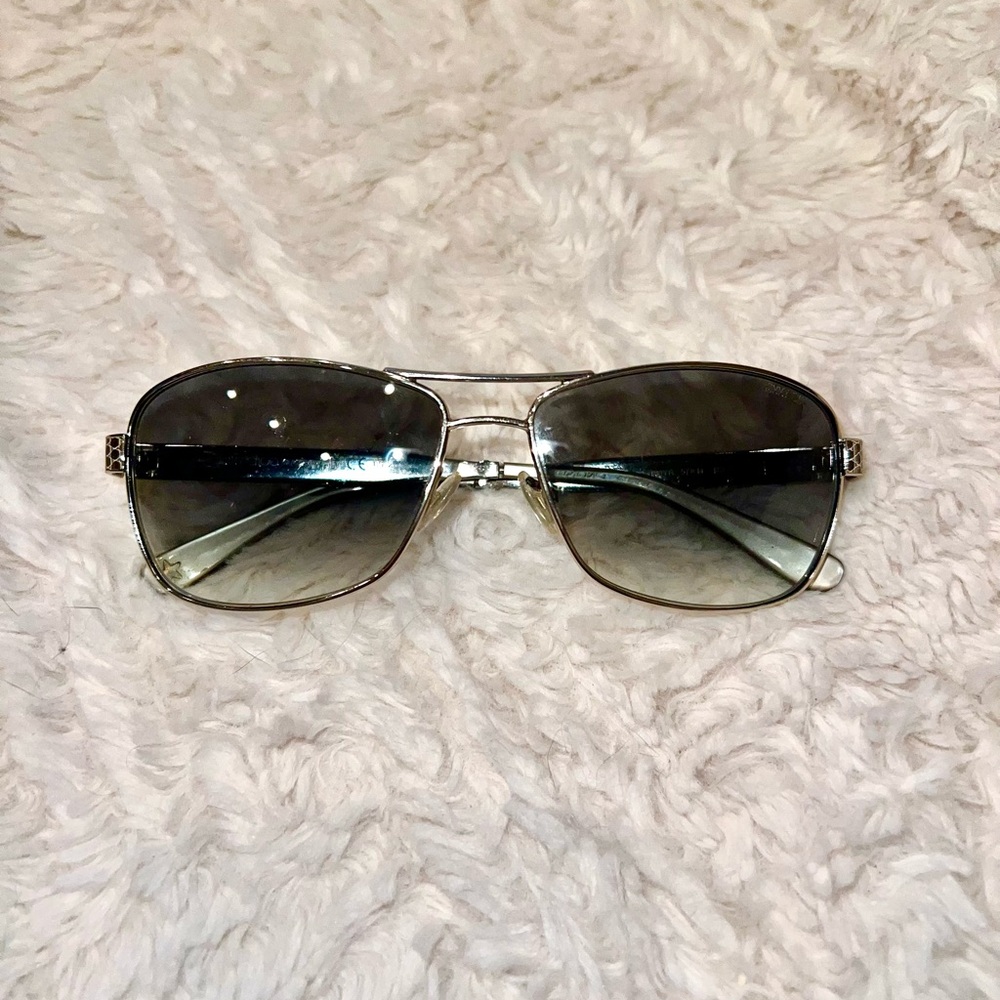 Vintage Jimmy Choo Cris/S Silver Aviator Sunglasses